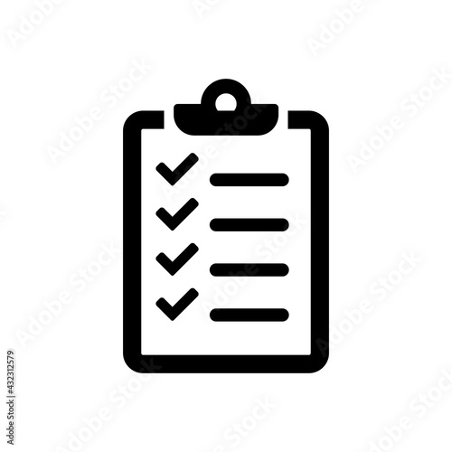 Checklist icon. Flat icon, isolated on white background. Vector Illustration EPS 10