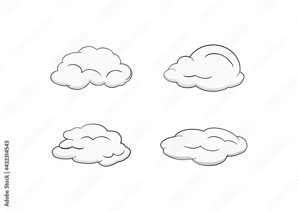 cloud vector isolated on white background ep152 cloud vector isolated on white background ep152