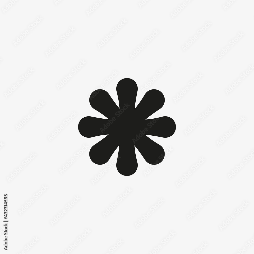Asterisk sign icon for website and mobile UI design.