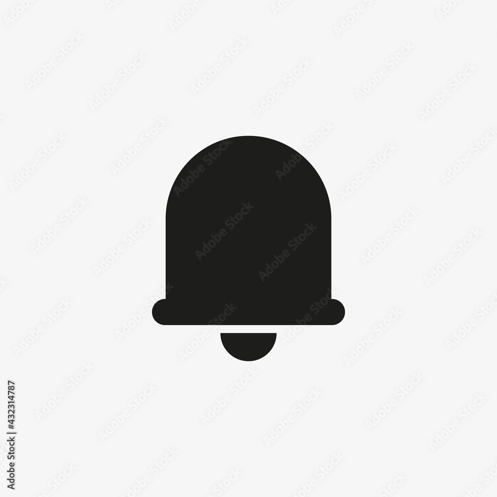 Bell icon isolated on white background. UI button for notifications, alarm, reminder. Bell icon isolated on white background. UI button for notifications, alarm, reminder.
