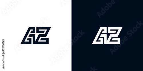 Minimal creative initial letters GZ logo.
