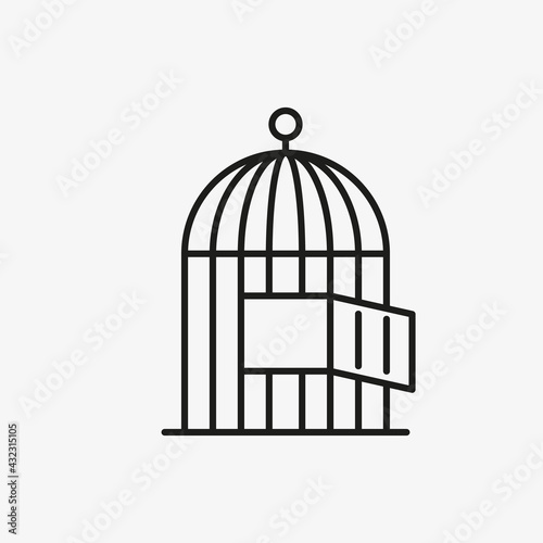 Wallpaper Mural Bird cage with open door. Freedom concept icon. Torontodigital.ca