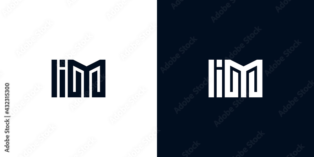 Minimal creative initial letters IM logo.