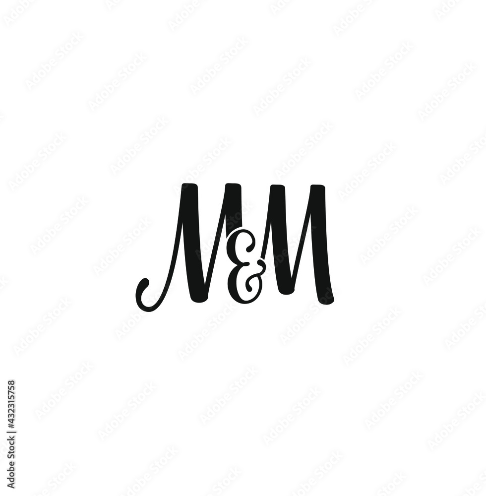 'M and M' company initial letters monogram. 'M and M' black logo vector