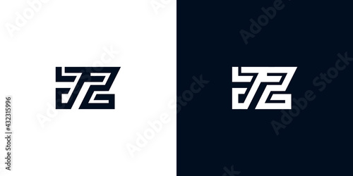 Minimal creative initial letters JZ logo.