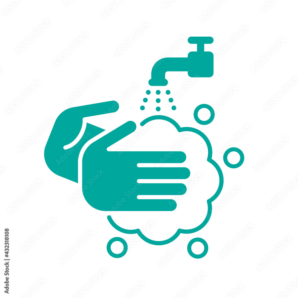 Please wash your hands with soap icon, Hand cleaning symbol to prevent virus and bacteria, Vector design illustration Please wash your hands with soap icon, Hand cleaning symbol to prevent virus and bacteria, Vector design illustration