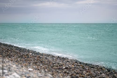 The surf with a pebble beach on the Black Sea
