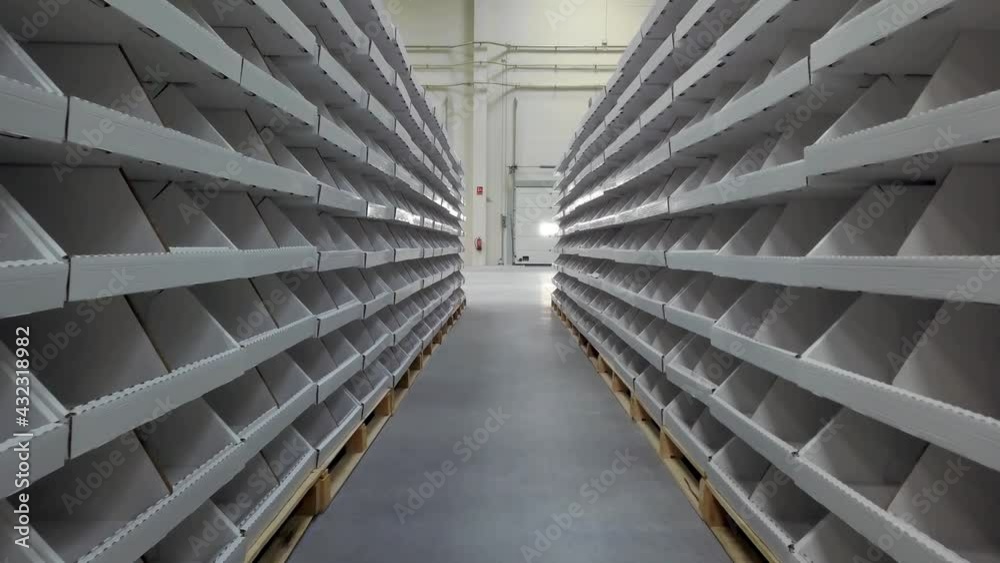 empty shelves due to supply in a logistics center empty shelves due to supply in a logistics center