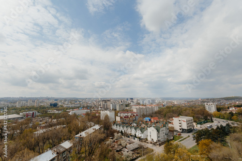 urban top view of the Chisinou town. Moldova. High quality photo