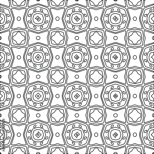  Geometric vector pattern with Black and white colors. Seamless abstract ornament for wallpapers and backgrounds.