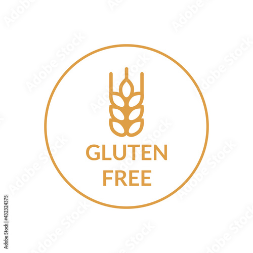 Vector illustration of gluten free icon. For packaging and labeling products that do not contain traces of wheat and other grains containing gluten
