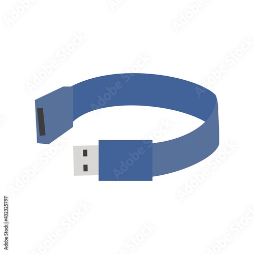 Wrist bracelet Flash drive (USB memory) icon Flat illustration