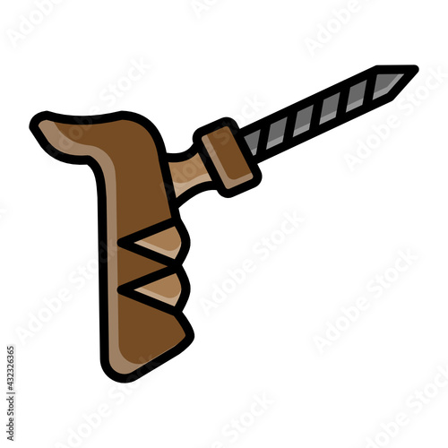 Pistol Grip Spiral Cement Probe Concept Vector color icon Deisgn, Tire Repair Tools and Wheel Shop Equipment on White background, Tyre Fix stock illustration