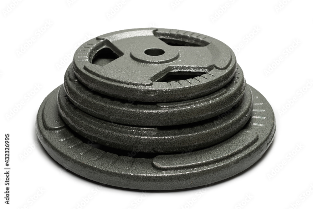 Weight plates isolated on a white background. Weight plates isolated on a white background.