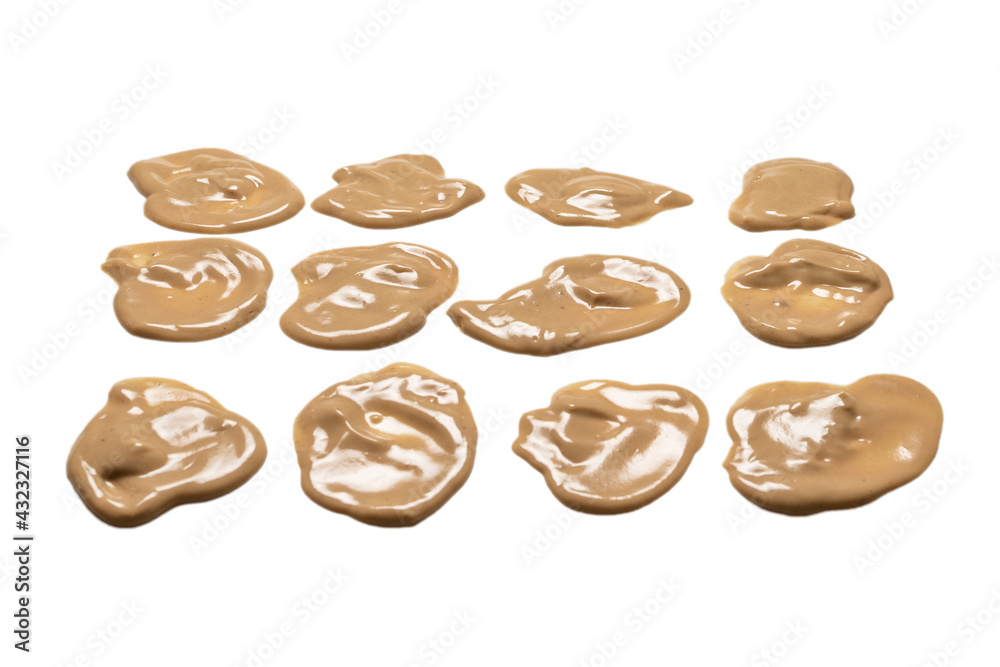 Mushroom sauce splashes isolated on white background. Mushroom sauce splashes isolated on white background.