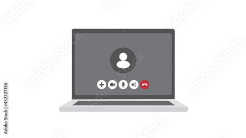 Animated video chat user interface, video calls window overlay with transparency