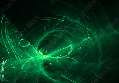 abstract light green mystical ice swirling overlay with lights rolling pattern on dark black.