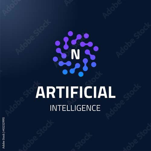 Vector Logo Artificial Intelligence Letter N