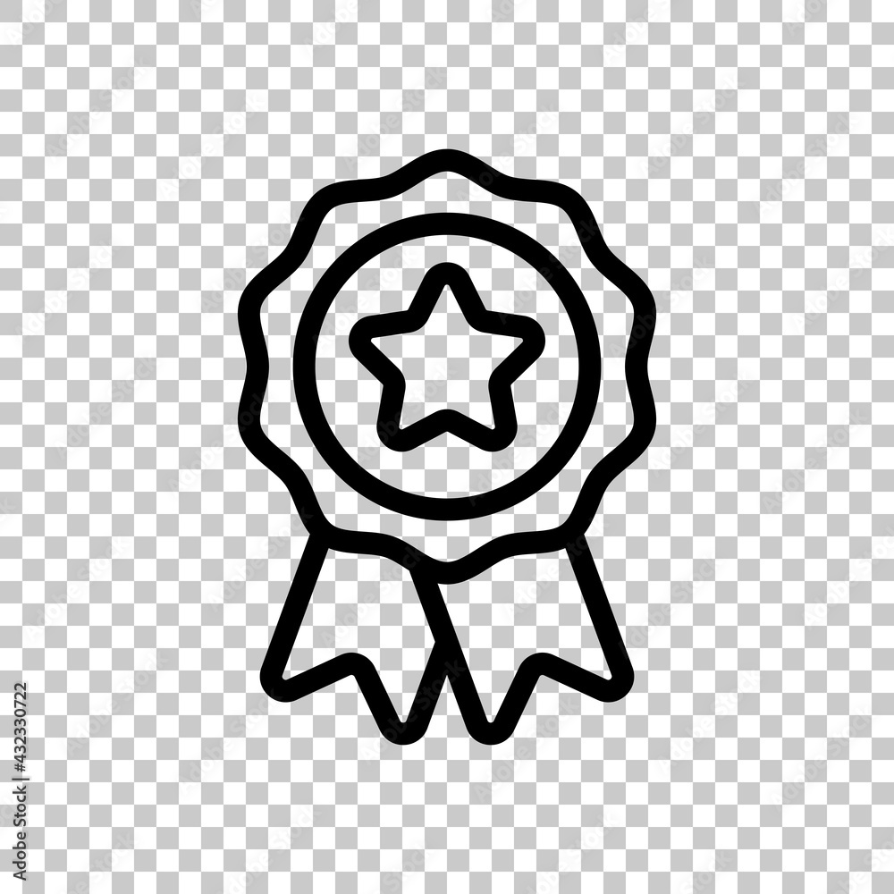 Certificate warranty, stamp premium quality business icon. Black editable linear symbol on transparent background Certificate warranty, stamp premium quality business icon. Black editable linear symbol on transparent background