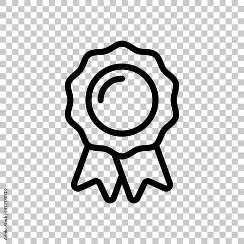Certificate warranty, stamp premium quality business icon. Black editable linear symbol on transparent background