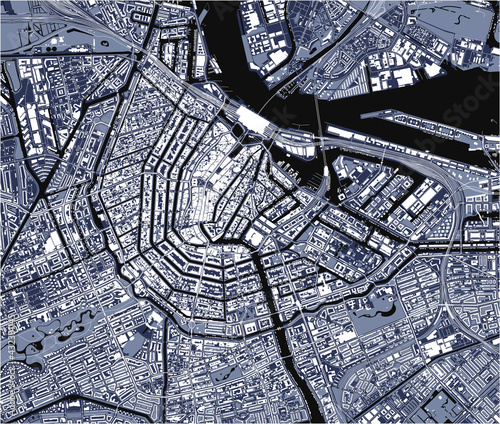 map of the city of Amsterdam, Netherlands