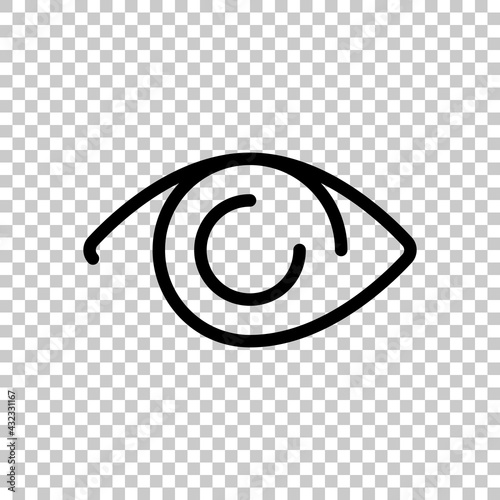 Eye, clear vision, simple icon. Black editable linear symbol on transparent background