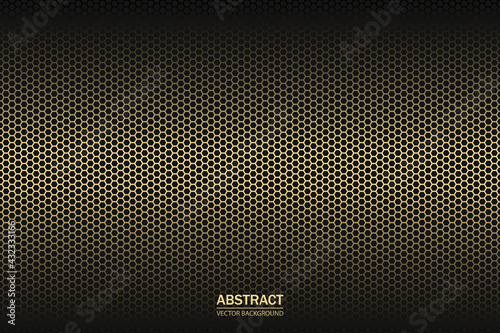 Carbon fiber hexagon texture. Metal grid black steel background. Dark carbon fiber texture.