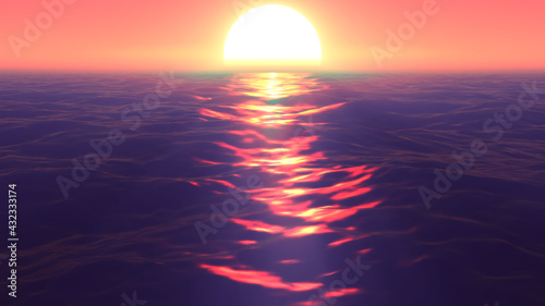 panorama of the ocean sunset  sea sunset