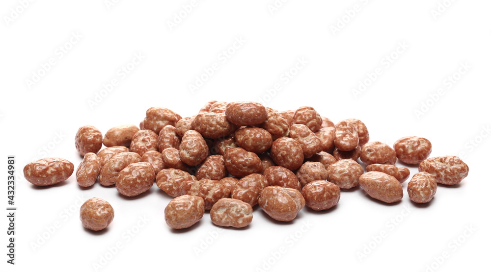Sugar peanuts pile isolated on white background Sugar peanuts pile isolated on white background