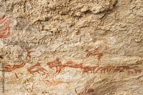 Prehistoric cave drawing in the Ennedi Massif, Chad, Africa