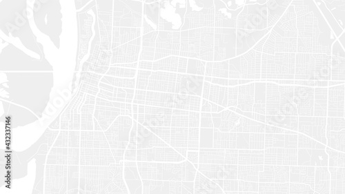 Light grey and white Memphis city area vector background map, streets and water cartography illustration.