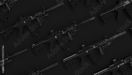 M4A1 fully automatic carbine 3D illustration photo