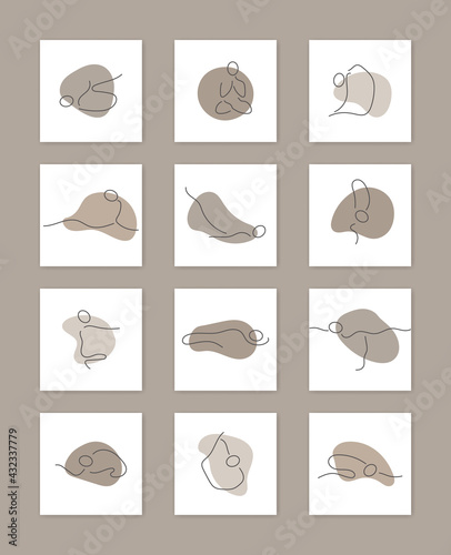 Yoga line icon exercise set...