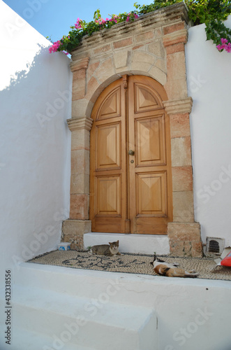 lindos in rhodes island in greece