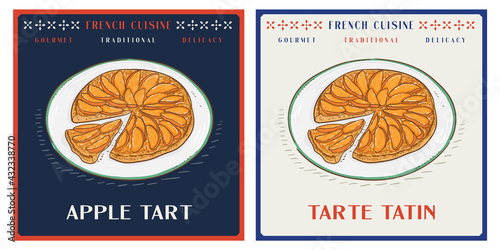 French pastry dish apple tart or tarte tatin photo