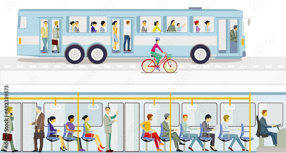 Fahren im Bus mit Nahverkehr Fahren im Bus mit Nahverkehr