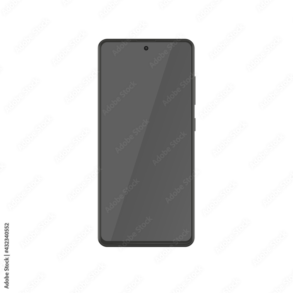 Black Smartphone with touchscreen mock up isolated on transparent background. Black Smartphone with touchscreen mock up isolated on transparent background.