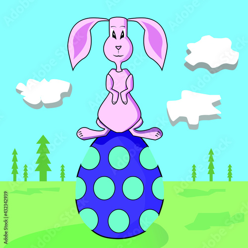 Easter bunny. Illustration. Vector image.