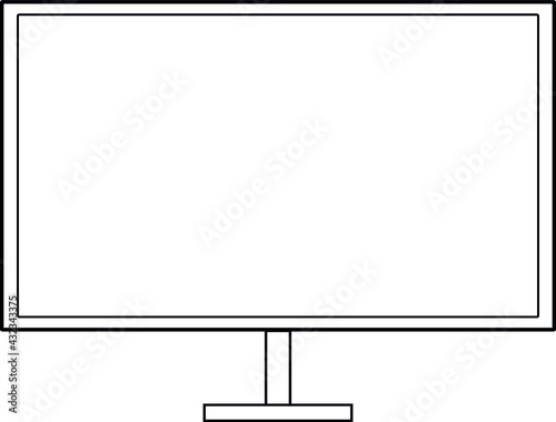Monitor illustration. Icon. Vector image. In black
