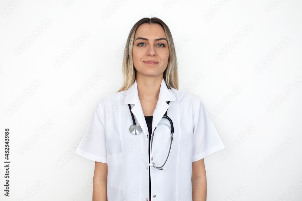 young female medical doctor looking at camera. health and medicine concept.
young female medical doctor looking at camera. health and medicine concept.