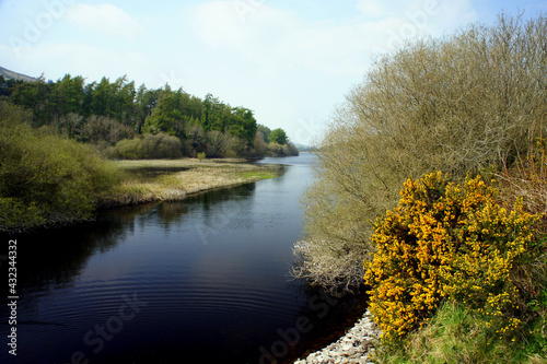 Spring day at the Bohernabreena reservoir. Ireland.