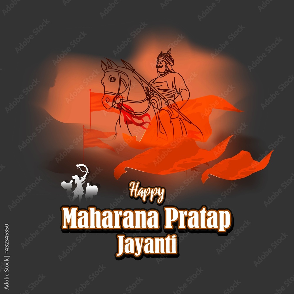 Vector illustration concept of Maharana Pratap Jayanti.