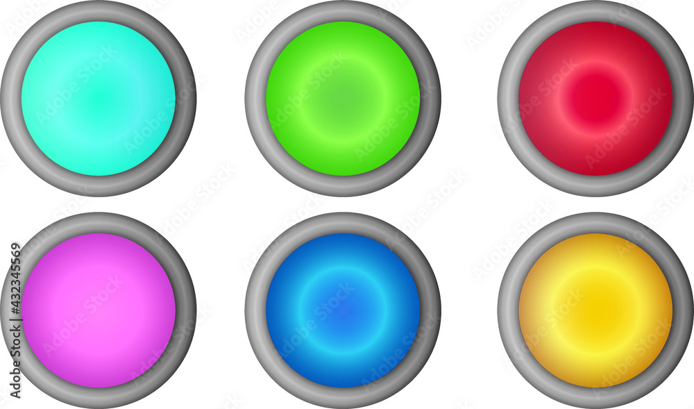 Multi-colored buttons with metal edges Multi-colored buttons with metal edges