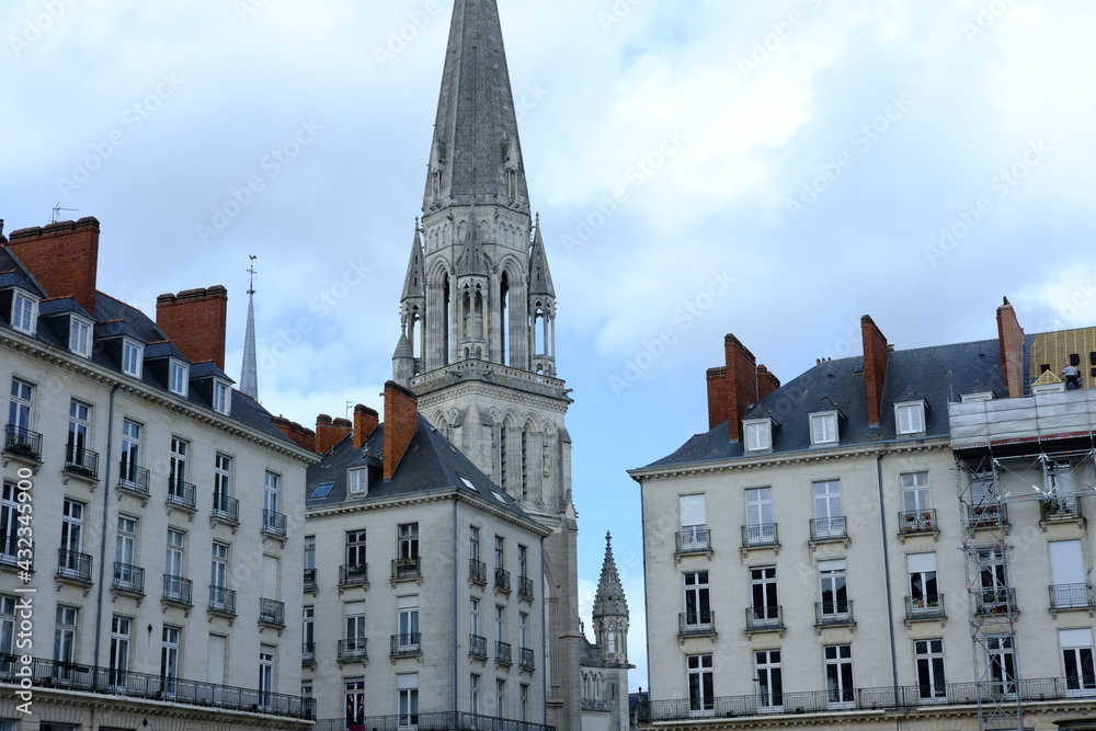 A church in the street of Nantes. France, 6th may 2021.