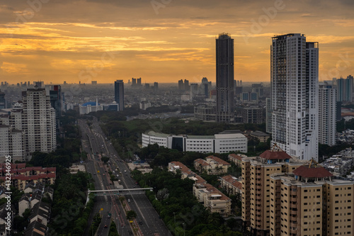 Quarantine photos when i got Covid19 in Wisma Athlete in Sunter  Kemayoran  Jakarta  Indonesia. It is a beautiful view during sunset  sunrise and daylight