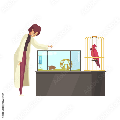 Pets Feeding Illustration