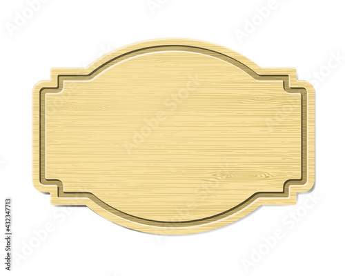 Wooden texture signboard. Wooden sign board isolated on a transparent background. Vector illustration rustic style, information, message concept