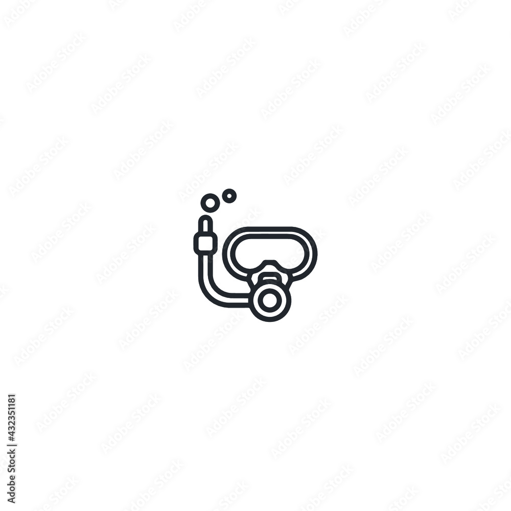 Snorkeling icon illustration- vector