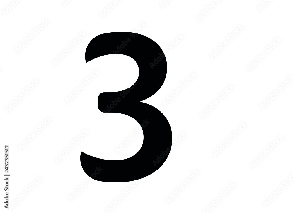 Modern design number three on white background. Vector design EPS 10 Modern design number three on white background. Vector design EPS 10