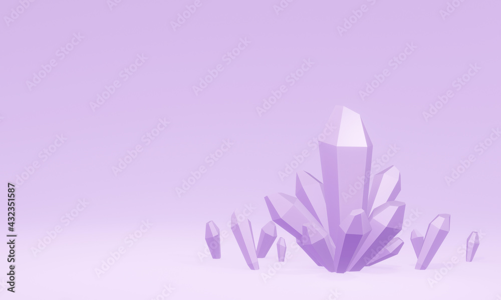 3D rendered purple crystal. Amethyst quartz. 3D rendered purple crystal. Amethyst quartz.